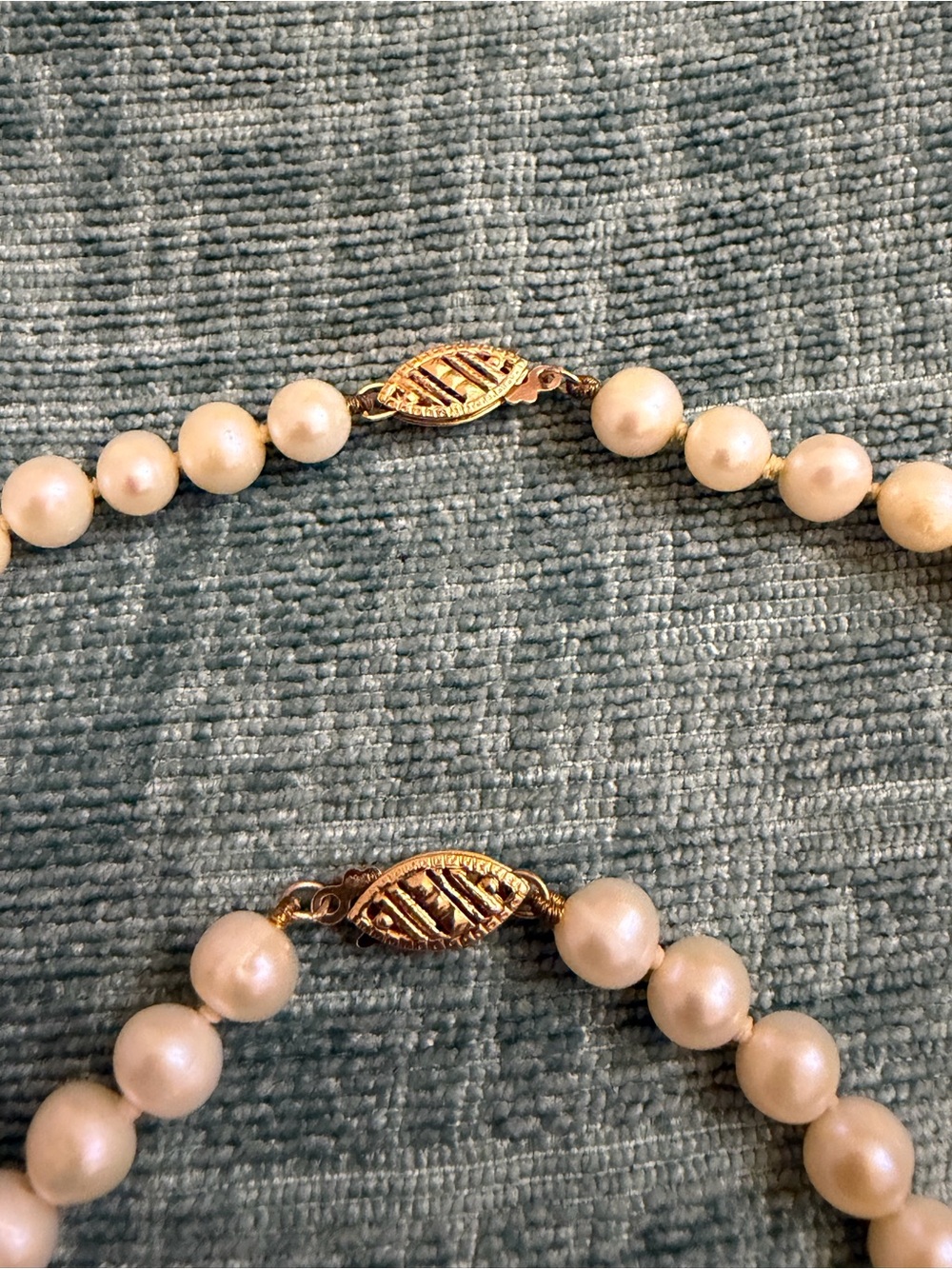 Vintage 14K Yellow Gold Akoya Cultured Pearl Necklace & Bracelet Set Signed WBO - Picture 6 of 15